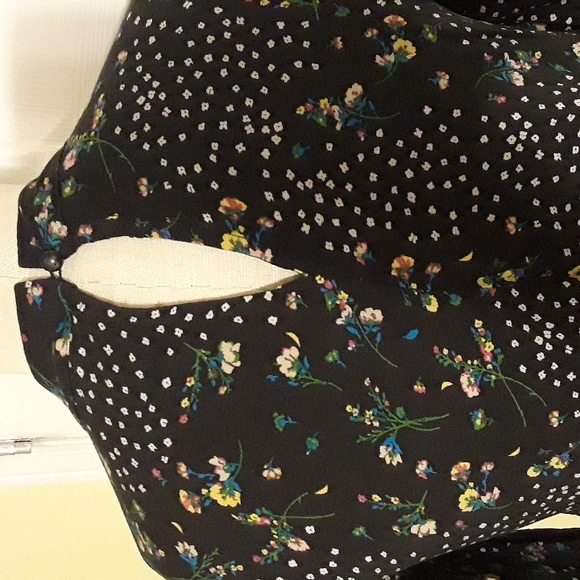 Art Class Floral Long sleeve Ruffle tiered High Neck boho Top Girls XL Women S - Picture 11 of 14